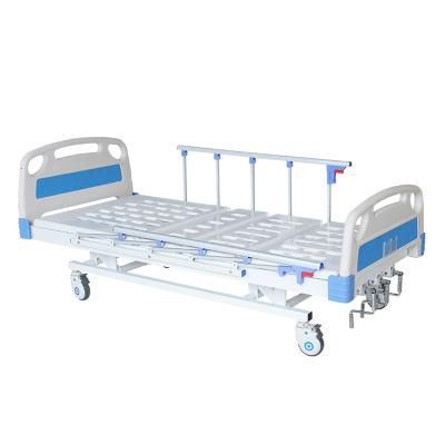 Cheap Price Adjustable 3 Function Manual Hospital Bed Medical with Three Cranks for Sale