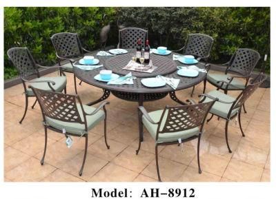Outdoor and Indoor Aluminum Cast Furniture Sets, Dining Furniture with Round Table for Garden and Kitchen