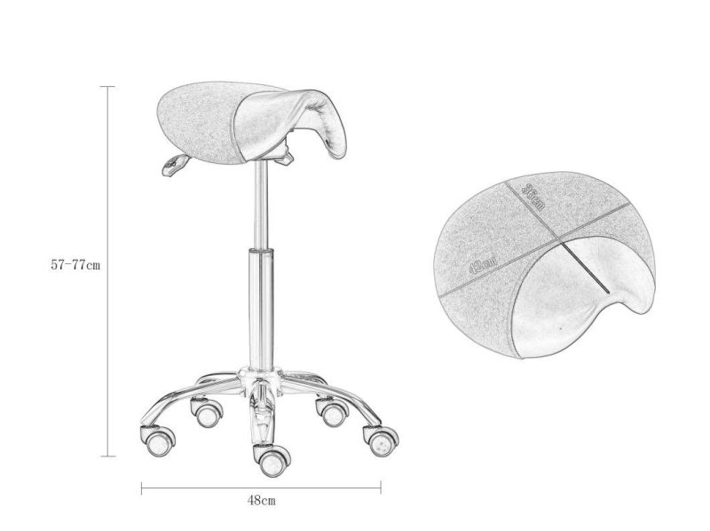 Saddle Stool Massage Rolling Work Chair 360 Rotate Height Adjustable, Adjustable Hydraulic Stool on Wheels for Beauty Salon