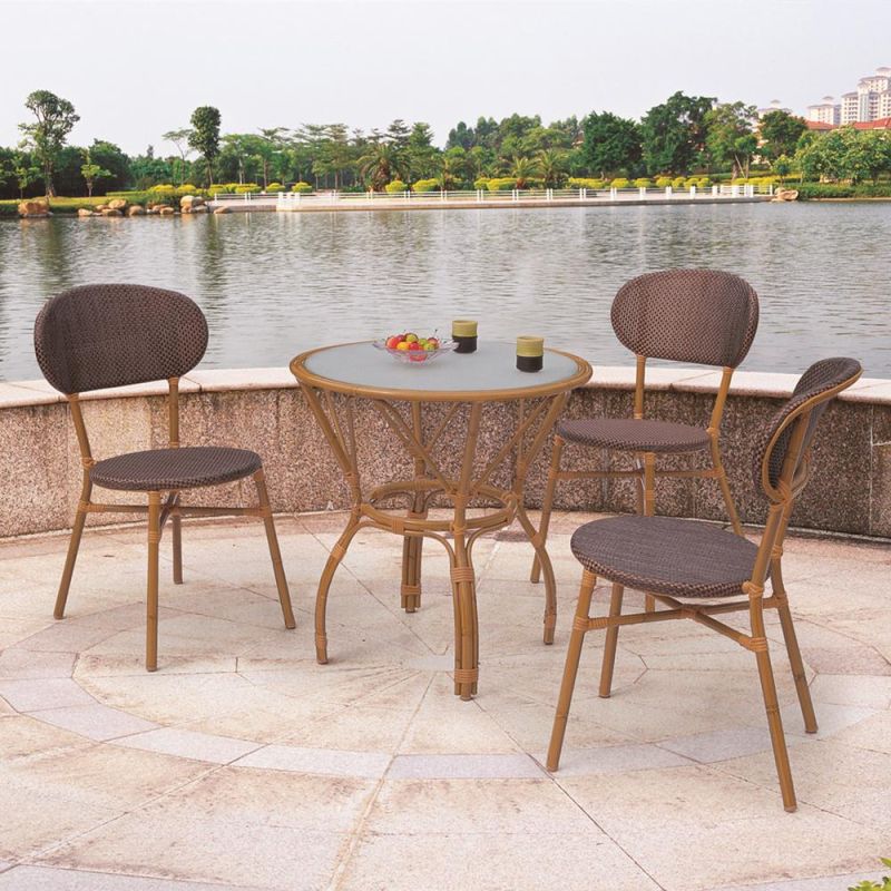 White Color Rattan Aluminum Frame Garden Furnitures