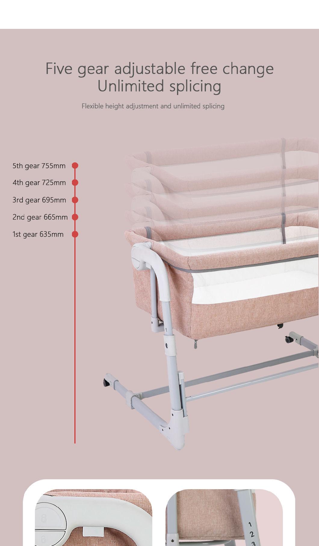 High Standard Factory Supply Portable Folding Crib Cot Baby Bed with CCC