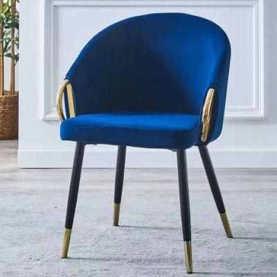 Wholesale European Popular Cheap Dining Chair Velvet Armrest