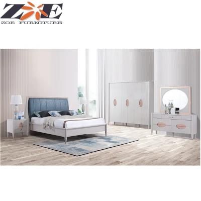 Global Hot Selling Light Luxury MDF and Solid Wood High Gloss PU Painting Home Bedroom Furniture