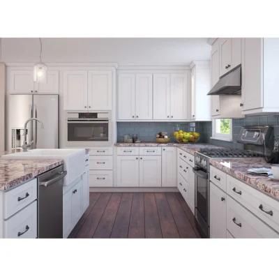 White Shaker Style Kitchen Cabinet with Quartz Countertop