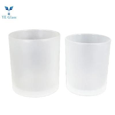 Frosted Transparent Glass Empty Candle Holder