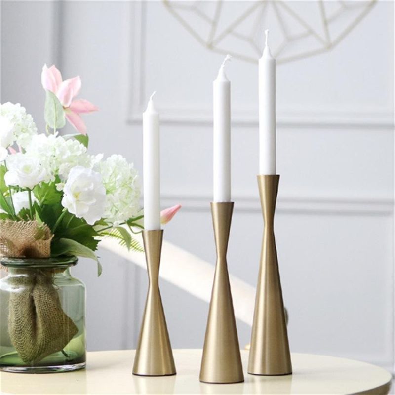 Aluminum Candlestick Small Waist Candlestick Romantic Candlelight Dinner Creative Furnishings Retro Home Furnishings Nordic Light Luxury