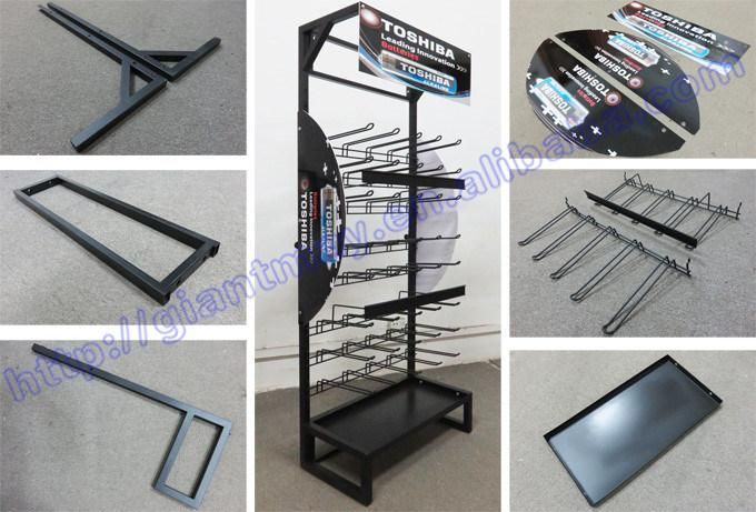Floor Standing Retail Shop Metal Battery Hanging Display Stand