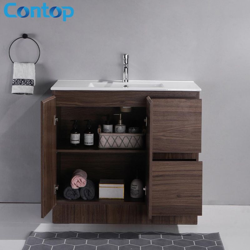 Modern New Design Australia Timber Solid Wood Bathroom Cabinets Bathroom Vanities with Single Sink