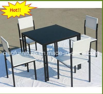 Outdoor Garden Furniure Space Saving Synthetic Rattan Table Set and Chairs for 4 Seater