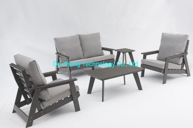 Environment Friendly Foshan Patio Wooden Garden Sofa Sets WPC Garden Sofa Outdoor Garden Furniture Set