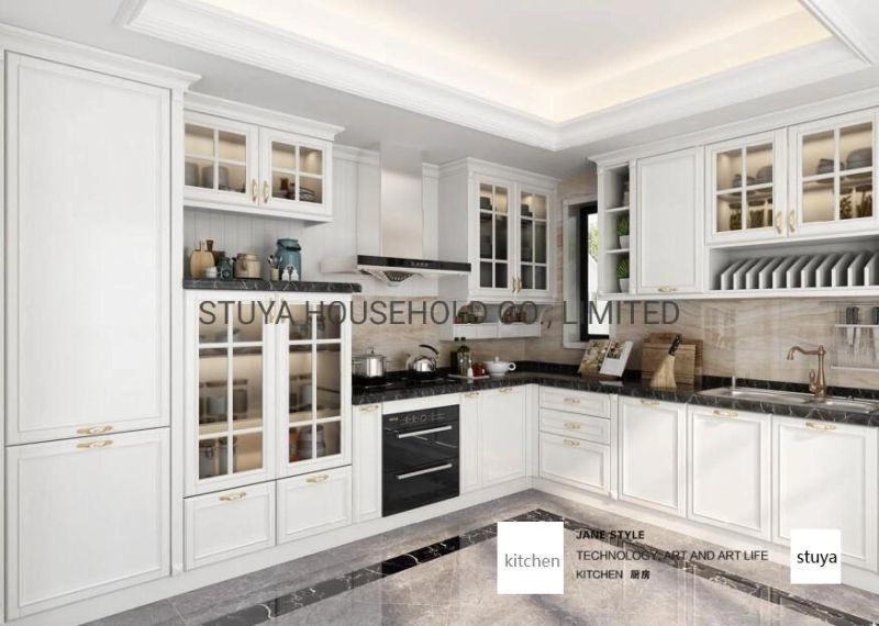 Modern Design Foshan Factory Austere European Style White Color Kitchen Furniture Kitchen Cabinet