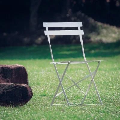 Catering Furniture Durable Steel Folding Dining Chair White Coffee Side Chair for Outdoor