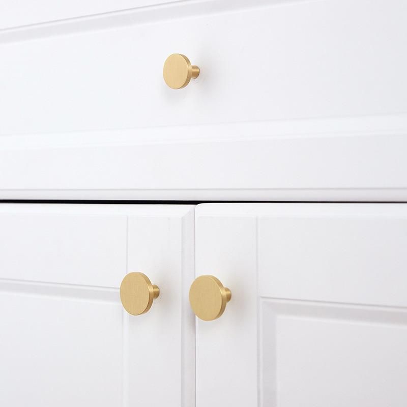 Furniture Hardware Fittings Round Single Hole Brass Kitchen Cabinet Drawer Wardrobe Door Pull Handle Knob