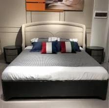 European Style Simple Leather Bedroom Double Bed
