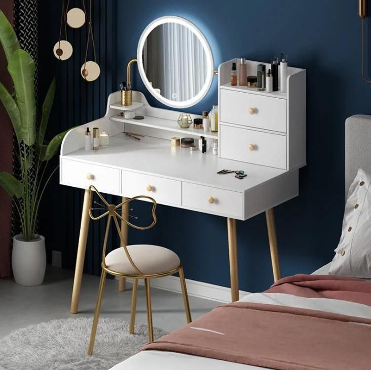 Dressing Table with Lockers, Desk with Mirror