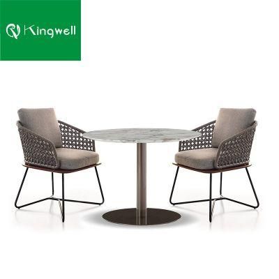 Garden Furniture Marble Round Table Set with with Modern Chairs