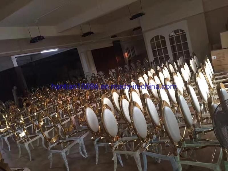 Wholesale Modern Dinning PU Stainless Steel Chair High Back Event Party Wedding Garden Chair