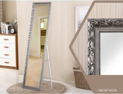 European-Style Solid Wood Full-Length Mirror Home Floor Mirror Dormitory Dressing Mirror
