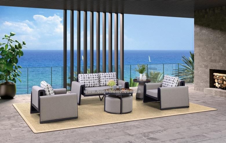 Modern High Quality Aluminium Fabric Garden Sofa Set Outdoor Furniture