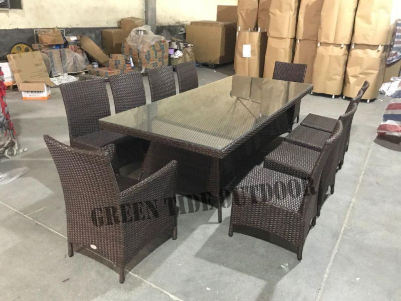 Outdoor Patio Dining Rattan Garden Furniture Sets 11PCS