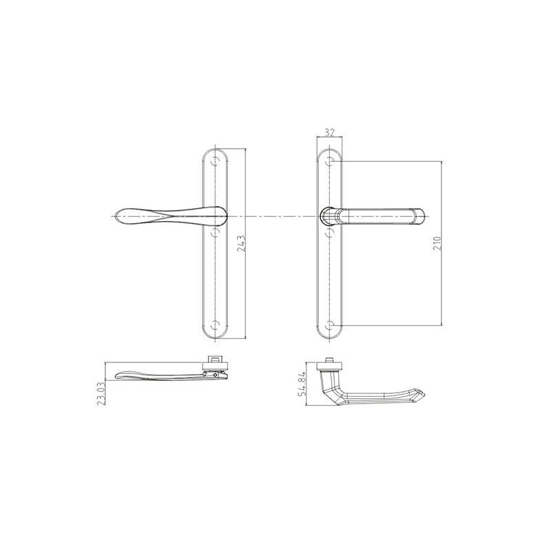 High Tech Durable Hopo Brand Door Hardware Door Handle