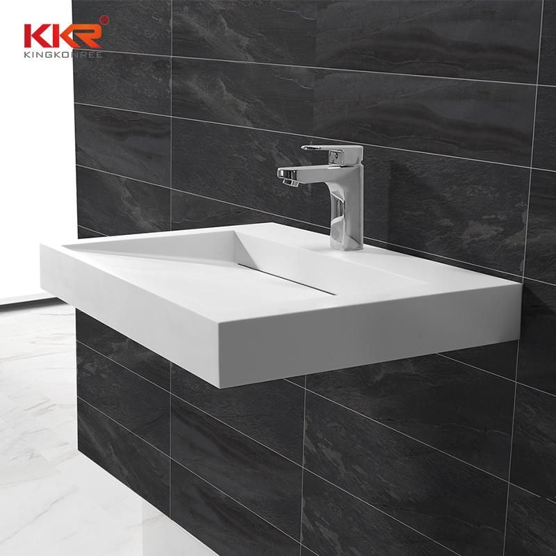 Acrylic Solid Surface Wall Hung Slope LG Corian Wash Basins