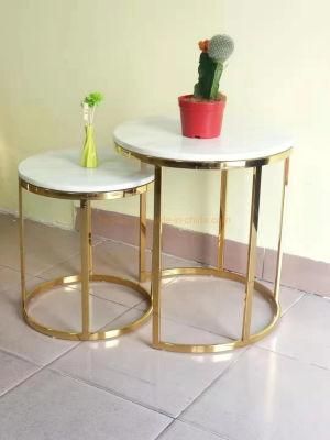 2 PCS One Set Hotel Lobby Reception Area High Back Flower Decoration Side Table