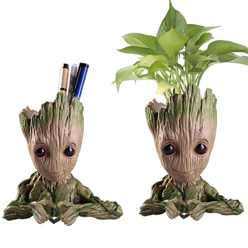 Cute Cartoon Character Creative Flower Pot Baby Groot Living Room Storage Box Home Decorations Kids Pen Holder Flowerpot