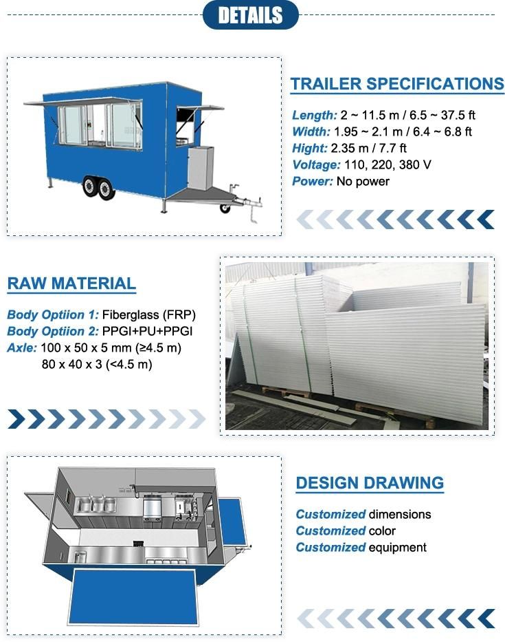 Tune European Towable Mobile Rolling Ice Cream Slush Food Kitchen Truck Cart