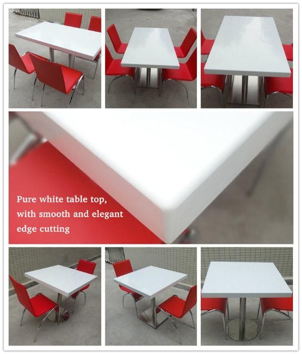 White Big Round Solid Surface Dining Table Set for Restaurant