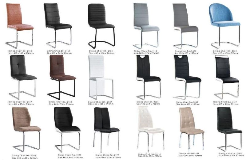 European Comfortable High Quality PU Leather Dining Metal Legs Cheap Modern Dining Chairs