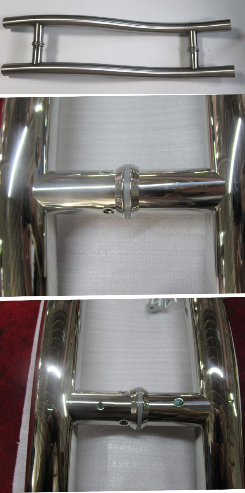 S Shape Tempered Glass Shower Door Handle for Glass Door