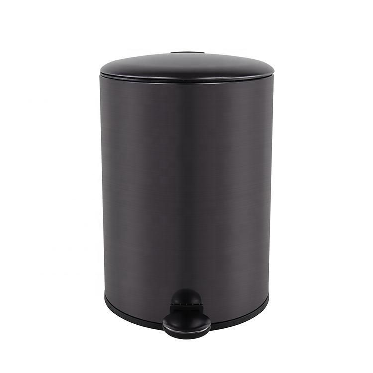 European Design Black Stainless Steel Round Shape Dustbin