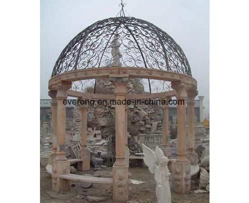 Religious Decoration Stone White Marble Pavilion with Roof Used for Church Ornament