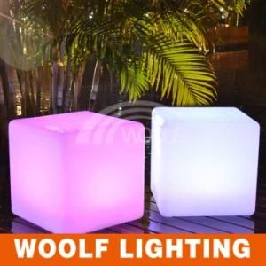 LED Glowing Plastic Party Cube Chairs Outdoor