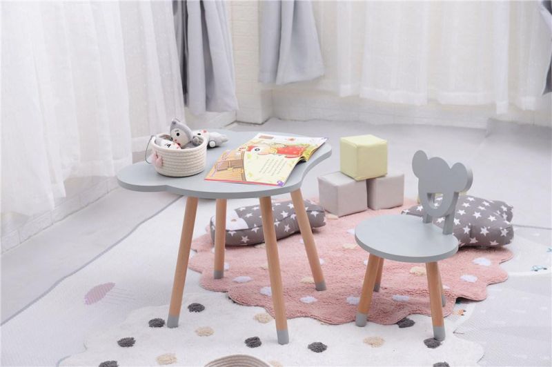 European Kids Table and Chair Set Cartoon Little Bear Shape Design Child Furniture