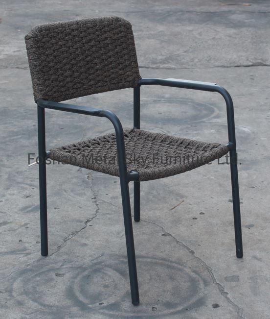 Outdoor Metal Aluminum Wooden Garden Hotel Patio Rattan Rope Chair