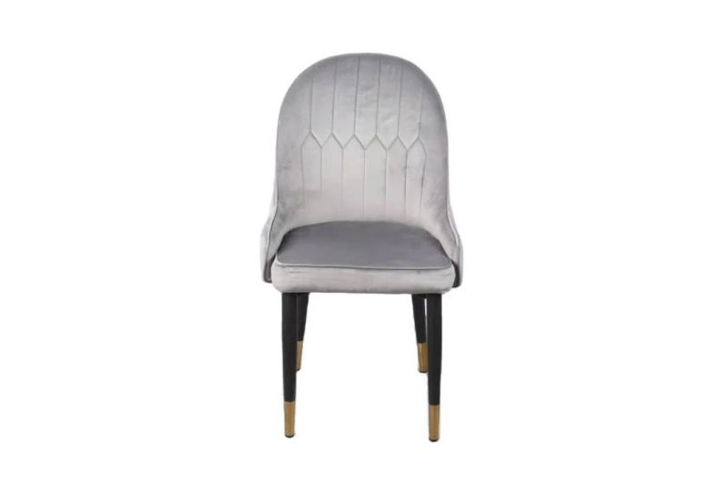 European Comfortable High Quality Fabric Dining Chairs with Metal Legs