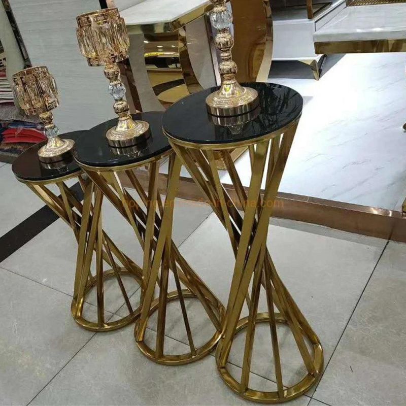 Customized Size Wedding Event Party Stainless Steel Flower Stand Cake Table Console Side Table