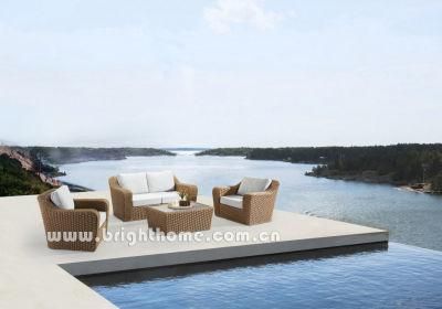 High Quality European Leisure Outdoor Aluminium Rattan Wicker Garden Sofa