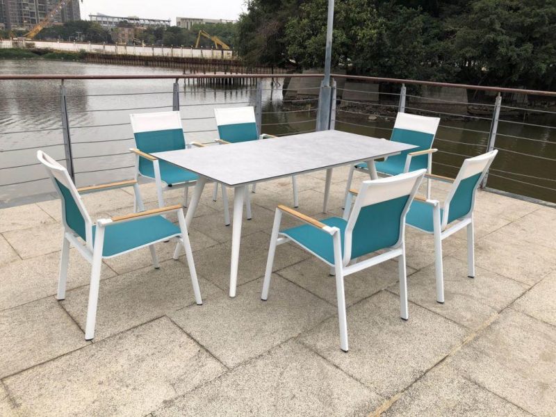 Unfolded OEM Customized Foshan Long Table White Outdoor Dining Set