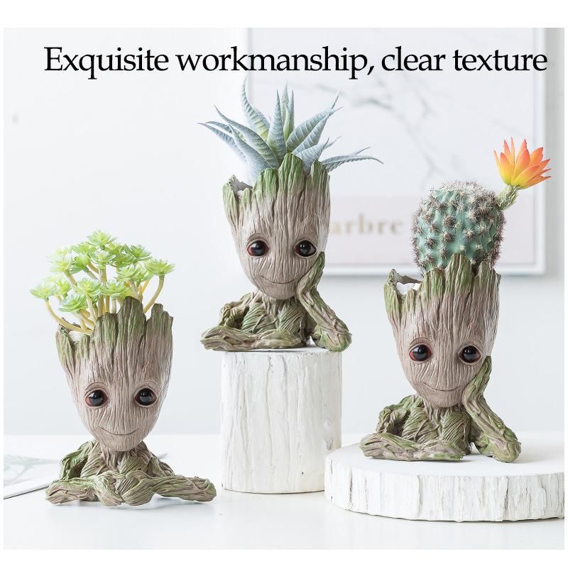 Cute Cartoon Character Creative Flower Pot Baby Groot Living Room Storage Box Home Decorations Kids Pen Holder Flowerpot