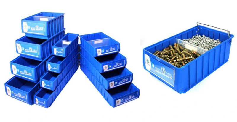 Warehouse Storage Plastic Shelf Bins with Steel Rack for Spare Parts