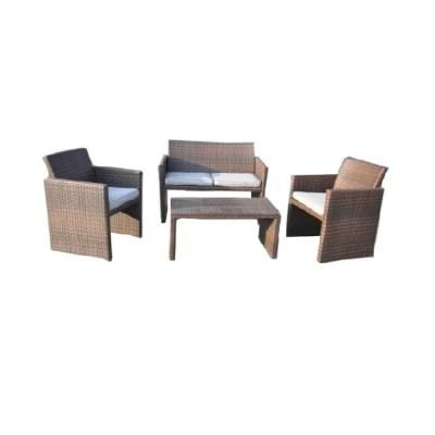 4 PCS Modern Style Rattan Patio Furniture Rattan Sofa Set