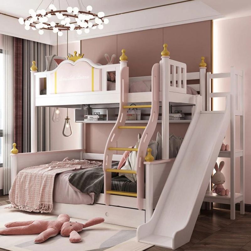 Solid Wood and MDF Bunk Bed with Ladders