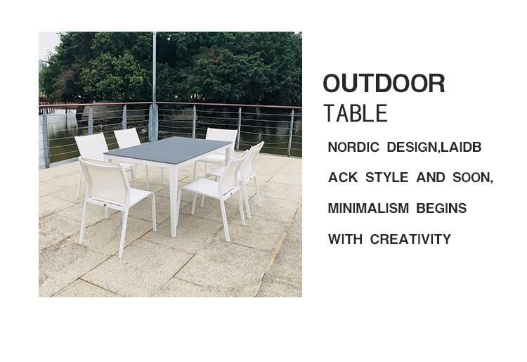 Foshan European OEM Patio Table Rectangle Outdoor Dining Furniture Sets