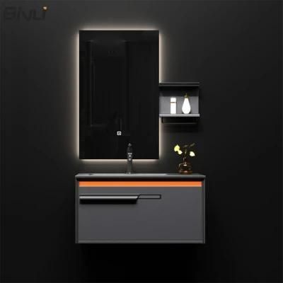 European Style Modern Design Bathroom Furniture Set Wall Mouunted Washbasin Vanity Cabinnet with LED Smart Mirror