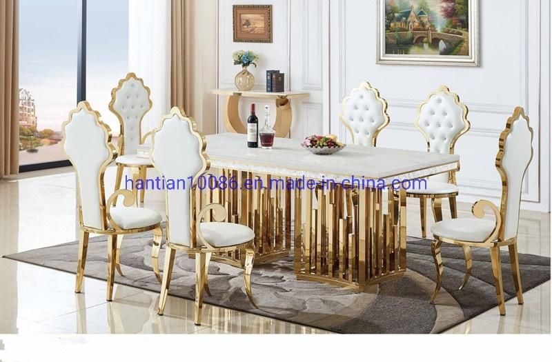 High Back White and Silver Royal Wedding Banquet Dining Chairs for Garden