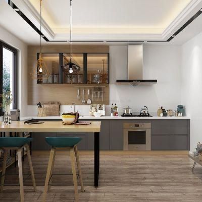 New Hotel Villa Apartment Plywood PVC Solid Wood Cupboard Modular Kitchen Cabinets Furniture