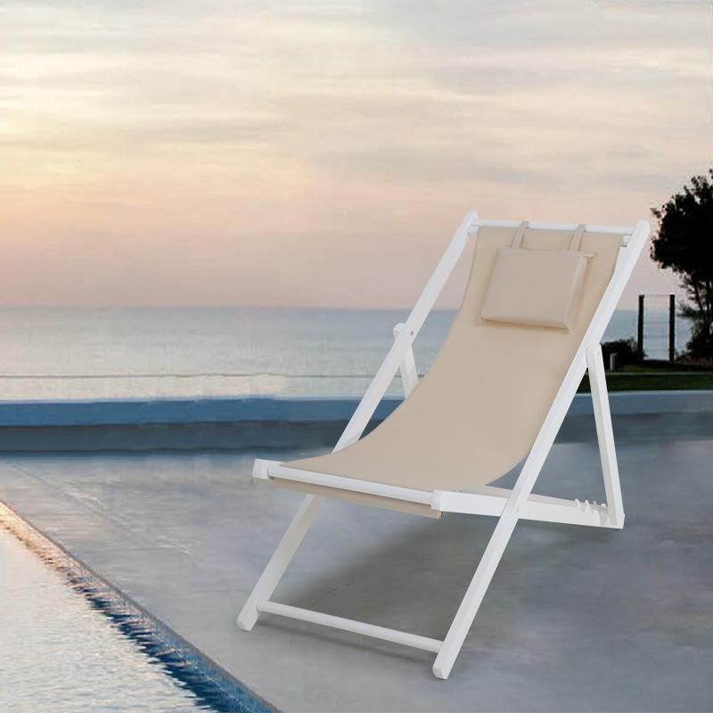 Classic 4 Position Adjustable Outdoor Wooden Folding Deck Chair Beach Chair